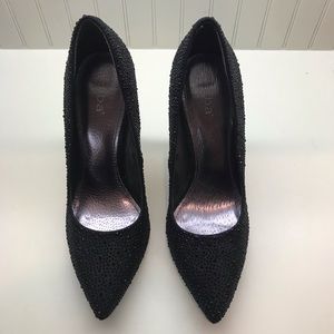 DIBA: Black Rhinestone Stilettos Size 9